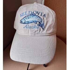 Seldovia Alaska Fish Embroidered Hat Adjustable Strapback
